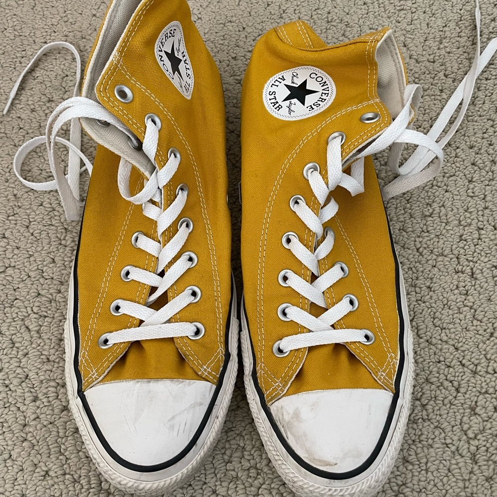 Yellow high top Converse